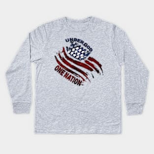 Under God 1 Nation Kids Long Sleeve T-Shirt